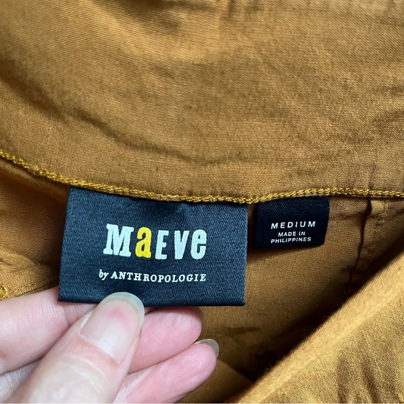 Anthropologie Maeve Colette Utility Midi Skirt Mustard Size M - Picture 5 of 10